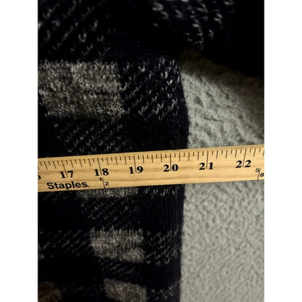 J Crew Sweater Mens Medium‎ Blue Gray Check Linen Wool Alpaca Long Sleeve Adult